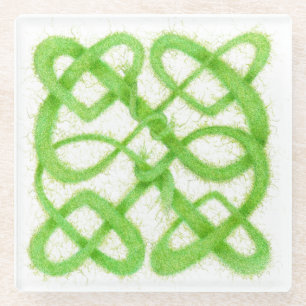 Dessous-de-verre En Verre Dessous de verre en verre GREEN CELTIC KNOT