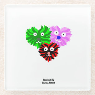 Dessous-de-verre En Verre Dessous de verre en verre Heart Fuzzies