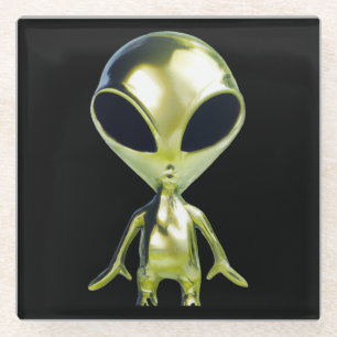 Dessous-de-verre En Verre Dessous de verre en verre métallique Alien extrate