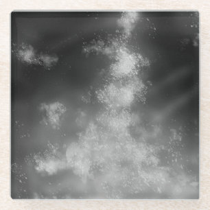 Dessous-de-verre En Verre Dessous de verre en verre monochrome gris ciel noc