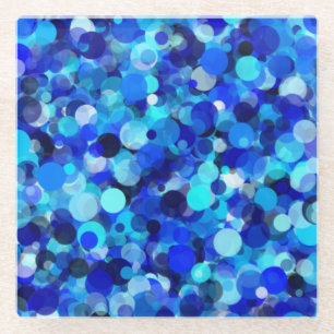 Dessous-de-verre En Verre Dessous de verre en verre point bleu