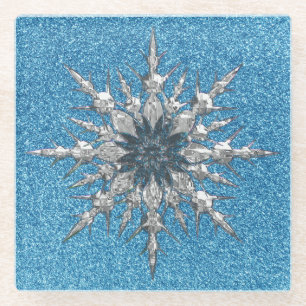 Dessous-de-verre En Verre Dessous de verre en verre Snowflake