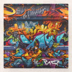 Dessous-de-verre En Verre Dessous de verre Graffiti