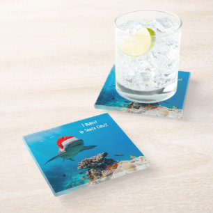 Dessous-de-verre En Verre Dessous de verre, Noël aux requins