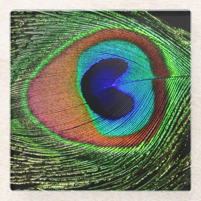 Dessous-de-verre En Verre Dessous de verre Paon Yeux (Devant)