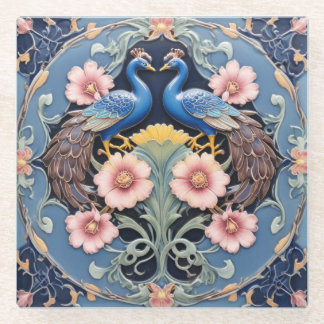 Dessous-de-verre En Verre Dessous de verre Peacock Pair