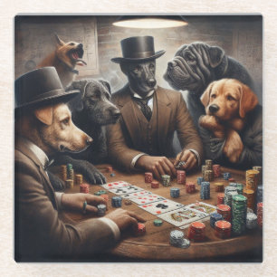 Dessous-de-verre En Verre Dessous de verre Poker Dogs