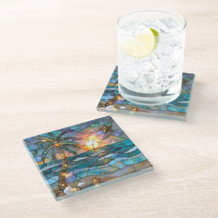 Dessous-de-verre En Verre Dessous de verre Tropical Sunset