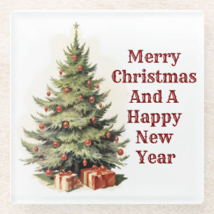 Dessous-de-verre En Verre Dessous de verre Vintage Christmas Tree