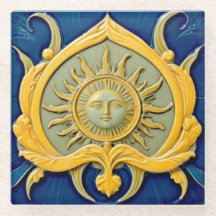 Dessous de verre vintage Sun Face