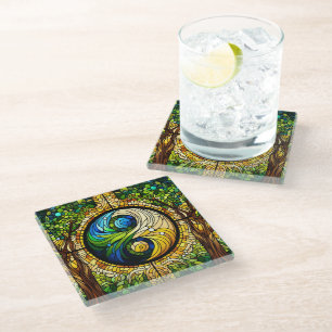 Dessous-de-verre En Verre Dessous de verre Yin Yang