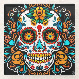 Dessous-de-verre En Verre Dia de los Muertos