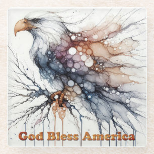 Dessous-de-verre En Verre Dieu bénisse l'aigle américain