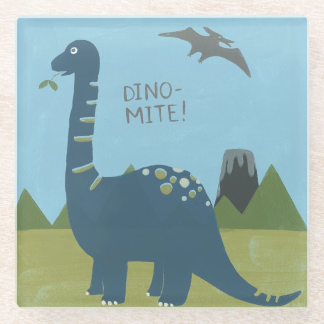 Dessous-de-verre En Verre Dino-mite Dinosaur (Devant)