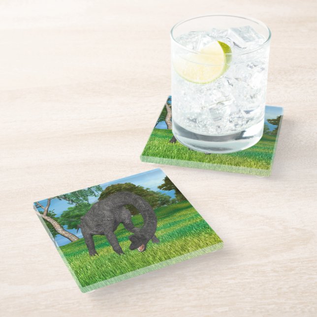 Dessous-de-verre En Verre Dinosaure Brachiosaurus (Incliné)