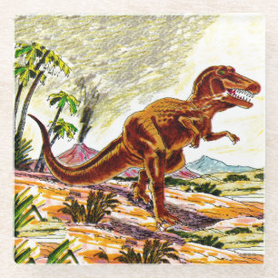 Dessous-de-verre En Verre Dinosaure de Rex de Tyrannosaurus