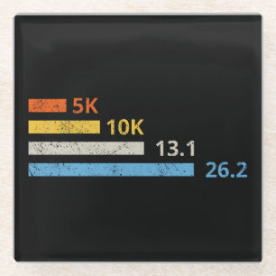 Dessous-de-verre En Verre Distances de course I - 5K 10K 13,1 26,2 Marathoni