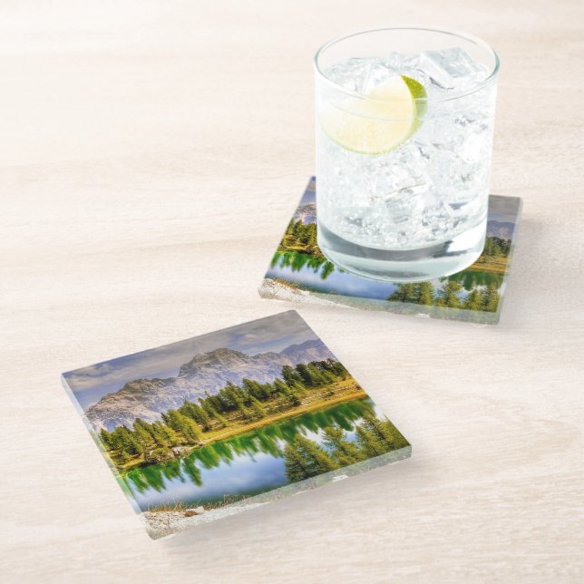 Dessous-de-verre En Verre Dolomite Mountains Superbe Vue (Incliné)