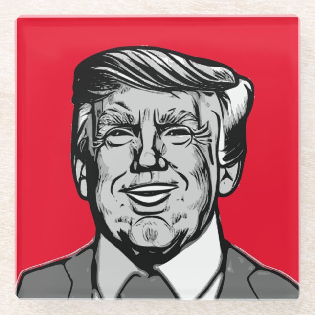 DESSOUS-DE-VERRE EN VERRE DONALD TRUMP (Devant)