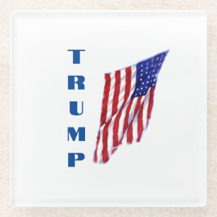 Dessous-de-verre En Verre Donald Trump American Flag Pop Art