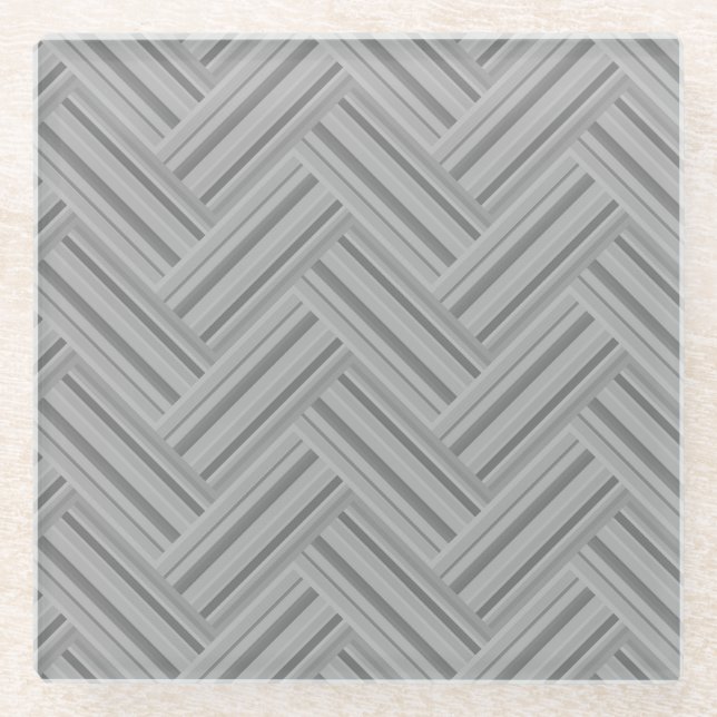 Dessous-de-verre En Verre Double blanc de Grey stripes (Devant)