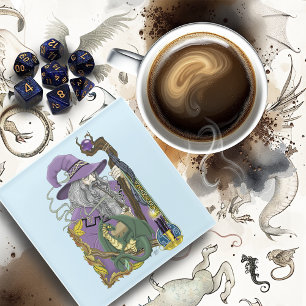 Dessous-de-verre En Verre Dragon Sorcier Celtique Fantastique Violet