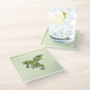 Dessous-de-verre En Verre Dragon volant vert