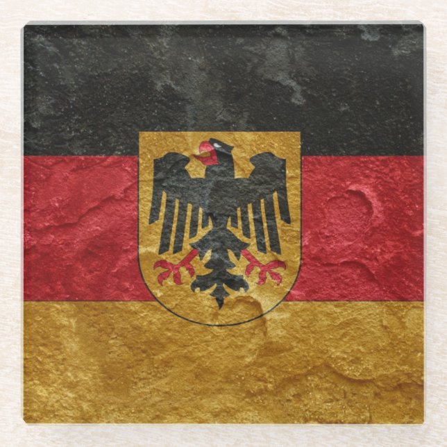 Dessous-de-verre En Verre Drapeau allemand (Devant)