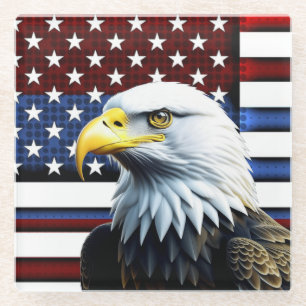 Dessous-de-verre En Verre Drapeau américain patriotique