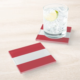 Dessous-de-verre En Verre Drapeau autrichien
