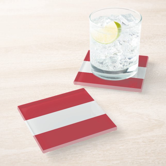 Dessous-de-verre En Verre Drapeau autrichien (Incliné)