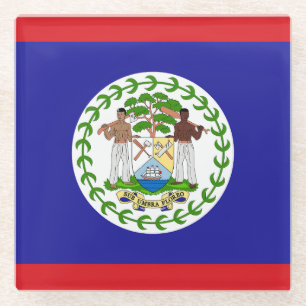 Dessous-de-verre En Verre Drapeau bélizien