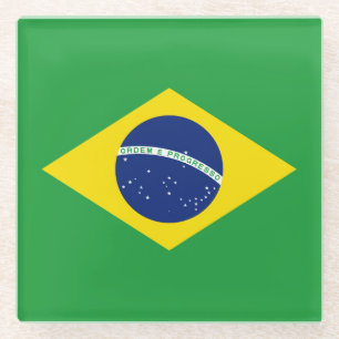 Dessous-de-verre En Verre Drapeau Brésil