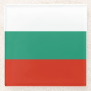 Dessous-de-verre En Verre Drapeau Bulgarie tricolore