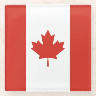 Dessous-de-verre En Verre Drapeau canadien patriotique