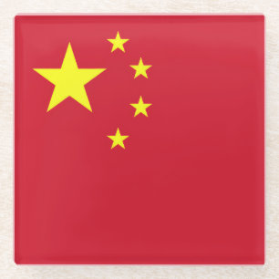 Dessous-de-verre En Verre Drapeau Chine