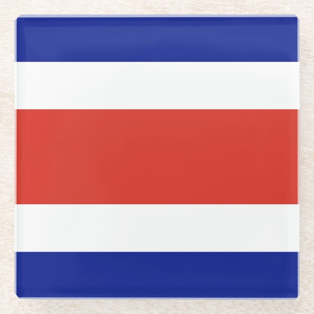 Dessous-de-verre En Verre Drapeau civil du Costa Rica (Devant)