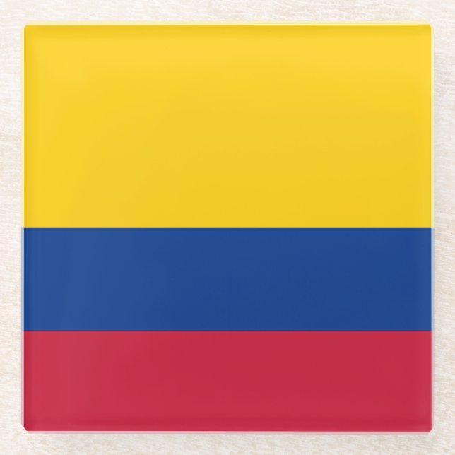Dessous-de-verre En Verre Drapeau Colombie (Devant)