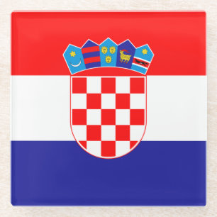 Dessous-de-verre En Verre Drapeau croate