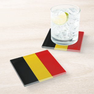 Dessous-de-verre En Verre Drapeau de Belgique