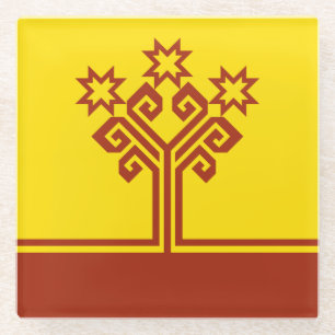 Dessous-de-verre En Verre Drapeau de Chuvashia