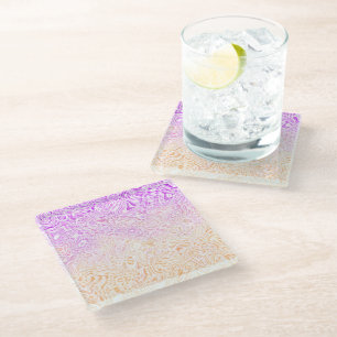 Dessous-de-verre En Verre Drapeau de fierté abstrait bohème ondoyant trippy