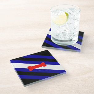Dessous-de-verre En Verre Drapeau de fierté de jeu de chiots de SlipperyJoe 