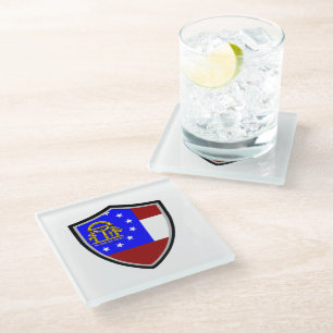 Dessous-de-verre En Verre Drapeau de Géorgie