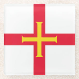 Dessous-de-verre En Verre Drapeau de Guernesey