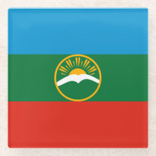 Dessous-de-verre En Verre Drapeau de Karachay Cherkessie