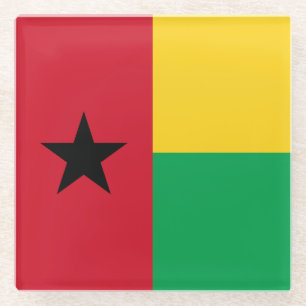 Dessous-de-verre En Verre Drapeau de la Guinée-Bissau