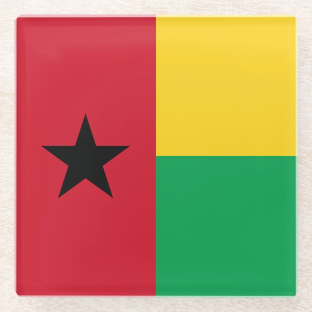 Dessous-de-verre En Verre Drapeau de la Guinée Bissau (Devant)