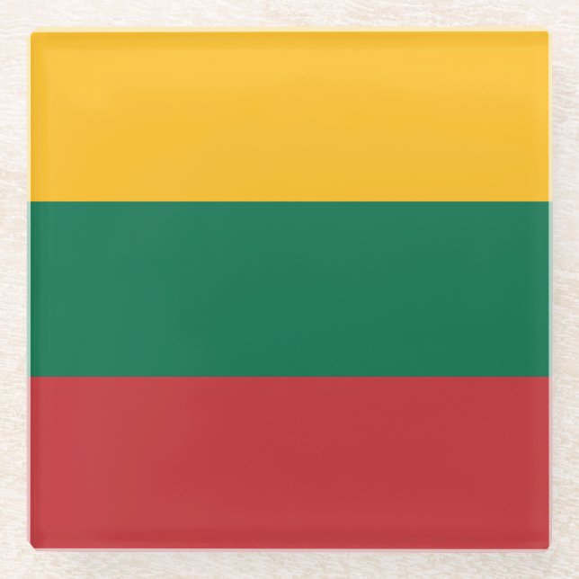 Dessous-de-verre En Verre Drapeau de la Lituanie (Devant)