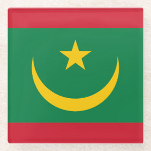 Dessous-de-verre En Verre Drapeau de la Mauritanie